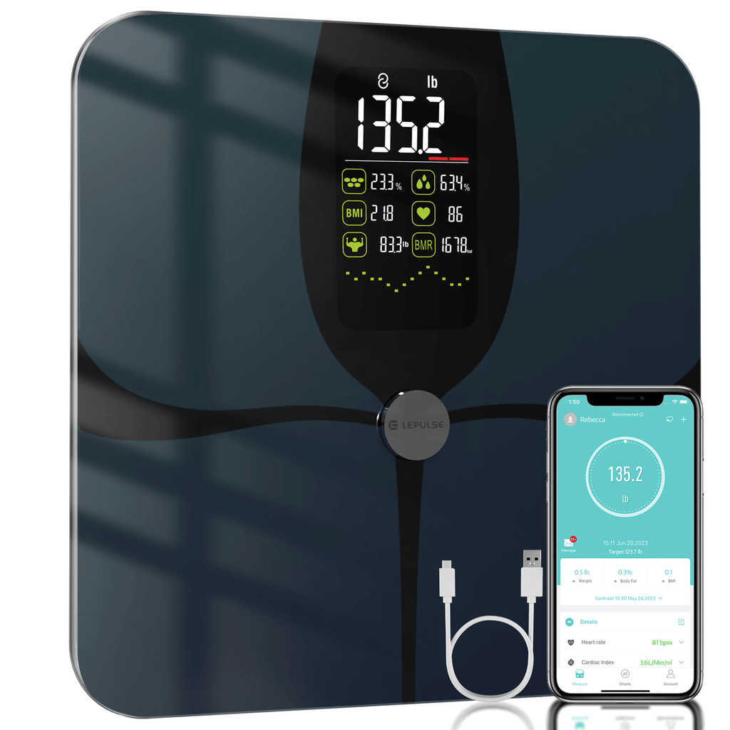 Lescale F4 Pro Large Display Smart Body Fat Scale - Lepulse